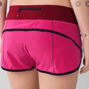 Lululemon Speed Shorts Pink Berry Burgundy size 8